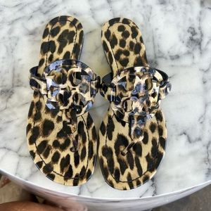 Tory Burch, leopard patent leather sandals